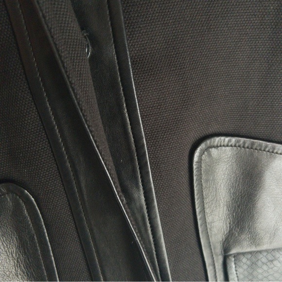 TARA JARMON Wool Leather Jacket Womens Size 38 US 6 M Cropped Snap Blazer - Picture 8 of 15